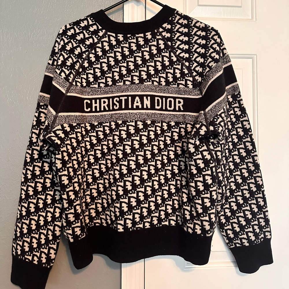 CHRISTIAN DIOR REVERSIBLE ROUND-NECK KNIT SWEATER